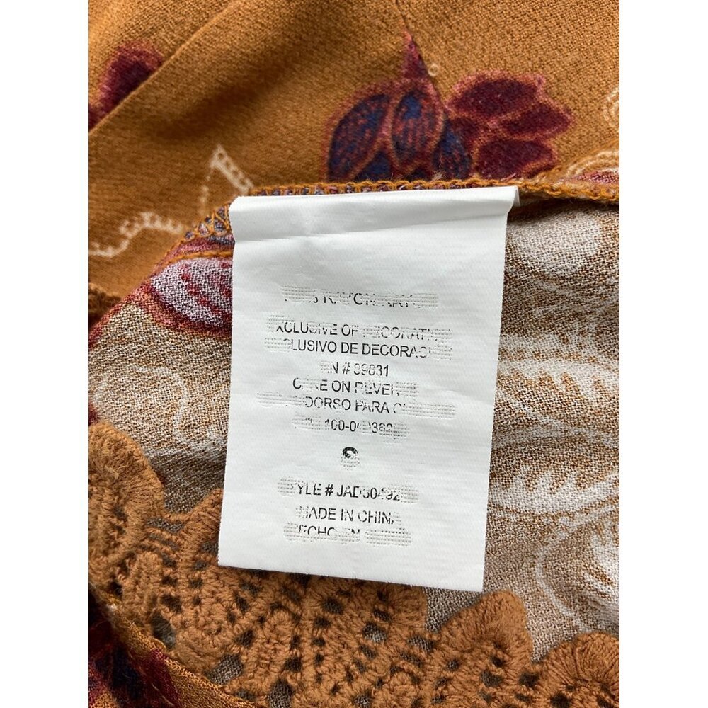 Mason & Belle Brown Floral Sleeveless V-Neck Cutout Tie Elastic Waist Romper Sm - Picture 8 of 10